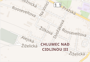 Petra Bezruče v obci Chlumec nad Cidlinou - mapa ulice