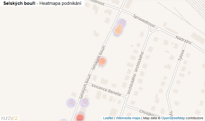 Mapa Selských bouří - Firmy v ulici.