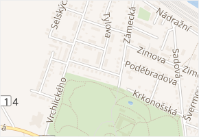 Slovenského národního povstání v obci Chlumec nad Cidlinou - mapa ulice