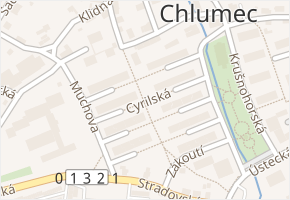Cyrilská v obci Chlumec - mapa ulice