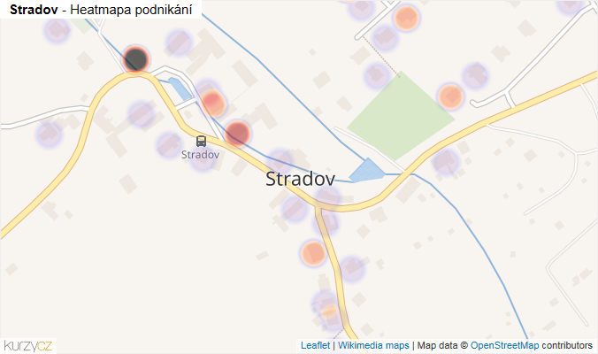 Mapa Stradov - Firmy v části obce.