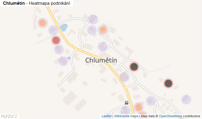 Mapa Chlumětín - Firmy v části obce.