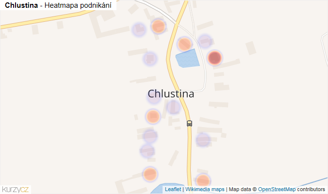 Mapa Chlustina - Firmy v části obce.
