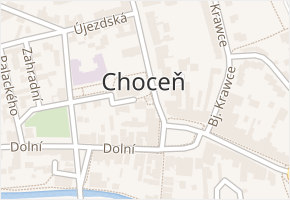 Choceň v obci Choceň - mapa části obce