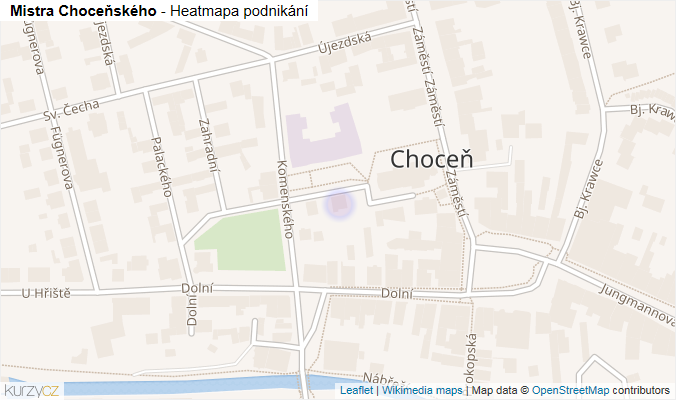 Mapa Mistra Choceňského - Firmy v ulici.