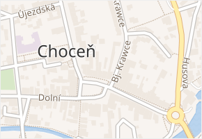 náměstí Tyršovo v obci Choceň - mapa ulice