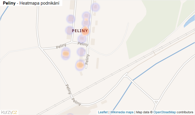 Mapa Peliny - Firmy v ulici.