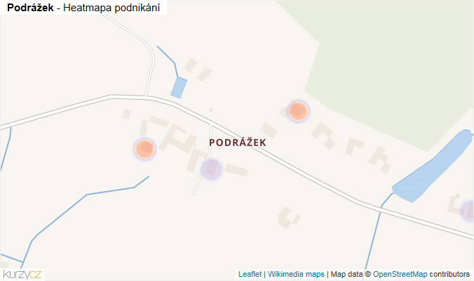 Mapa Podrážek - Firmy v části obce.