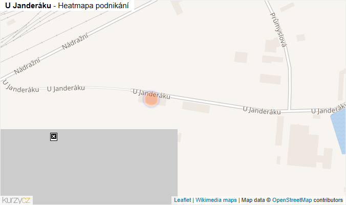 Mapa U Janderáku - Firmy v ulici.
