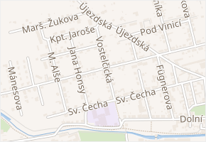 Vostelčická v obci Choceň - mapa ulice