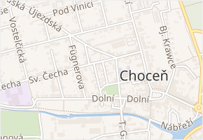 Zahradní v obci Choceň - mapa ulice