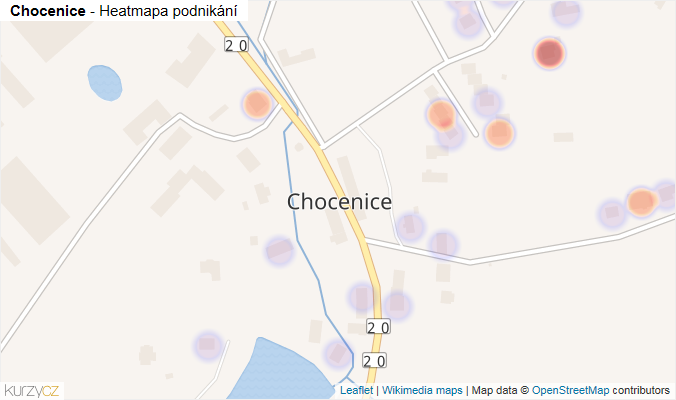 Mapa Chocenice - Firmy v části obce.