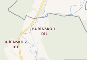 Buřínsko 1.díl v obci Chocnějovice - mapa části obce