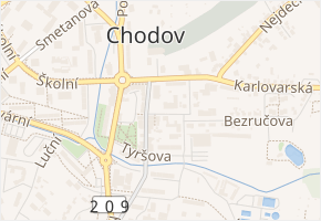 Komenského v obci Chodov - mapa ulice