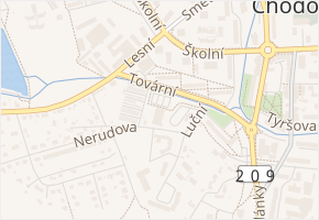 Tovární v obci Chodov - mapa ulice