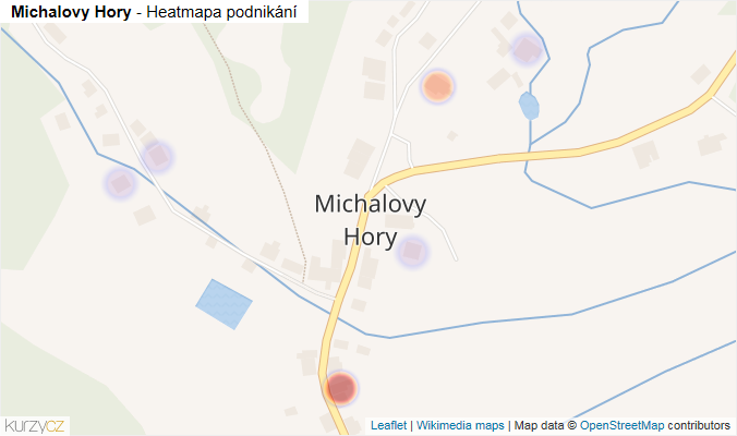 Mapa Michalovy Hory - Firmy v části obce.