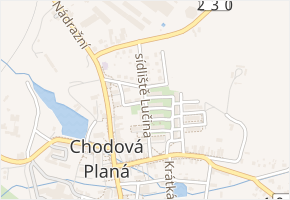 sídliště Lučina v obci Chodová Planá - mapa ulice