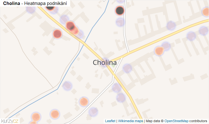 Mapa Cholina - Firmy v části obce.