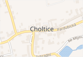 Choltice v obci Choltice - mapa části obce