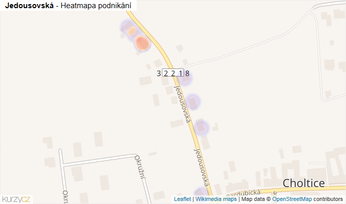 Mapa Jedousovská - Firmy v ulici.