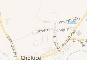 Severní v obci Choltice - mapa ulice
