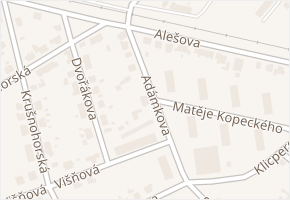 Adámkova v obci Chomutov - mapa ulice
