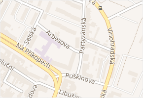 Arbesova v obci Chomutov - mapa ulice