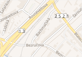 Bachmačská v obci Chomutov - mapa ulice