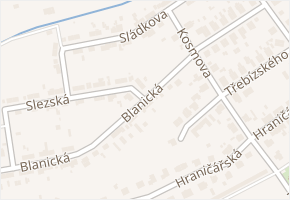 Blanická v obci Chomutov - mapa ulice