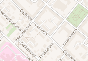 Čechova v obci Chomutov - mapa ulice