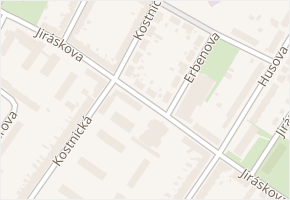 Jiráskova v obci Chomutov - mapa ulice