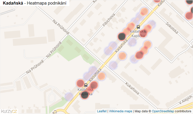 Mapa Kadaňská - Firmy v ulici.