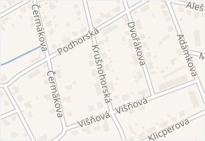 Krušnohorská v obci Chomutov - mapa ulice