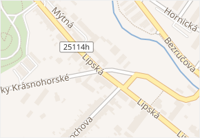 Lipská v obci Chomutov - mapa ulice