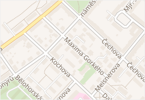 Maxima Gorkého v obci Chomutov - mapa ulice