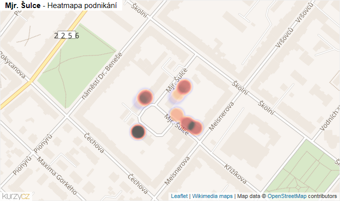 Mapa Mjr. Šulce - Firmy v ulici.