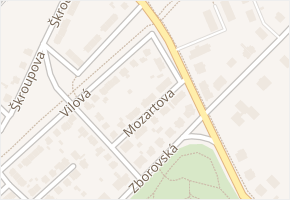 Mozartova v obci Chomutov - mapa ulice