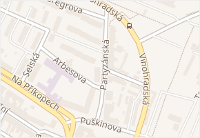 Partyzánská v obci Chomutov - mapa ulice