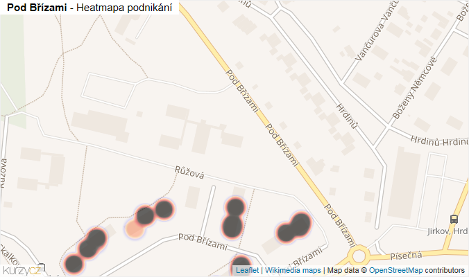 Mapa Pod Břízami - Firmy v ulici.