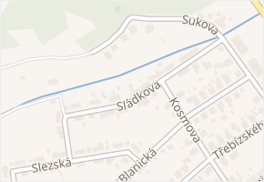 Sládkova v obci Chomutov - mapa ulice