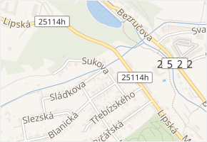 Sukova v obci Chomutov - mapa ulice