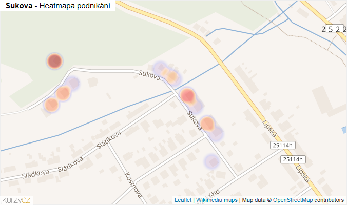Mapa Sukova - Firmy v ulici.