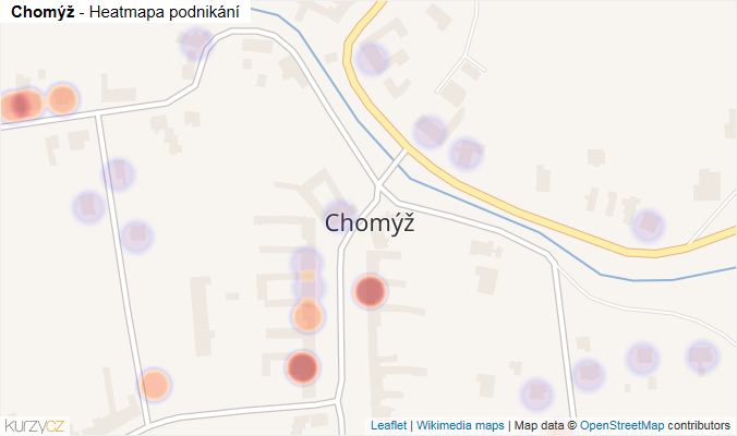 Mapa Chomýž - Firmy v části obce.
