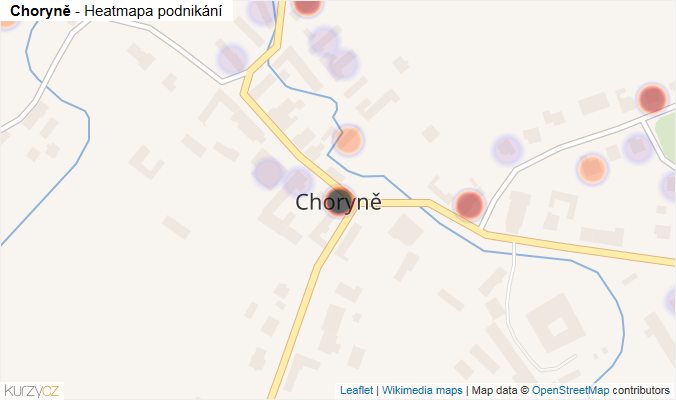 Mapa Choryně - Firmy v části obce.