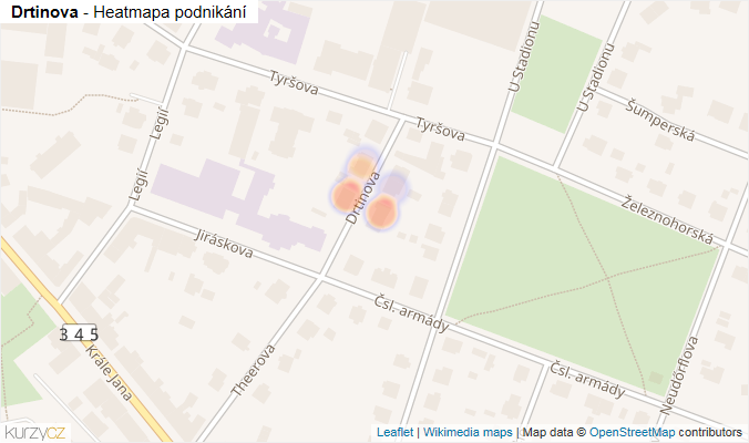Mapa Drtinova - Firmy v ulici.