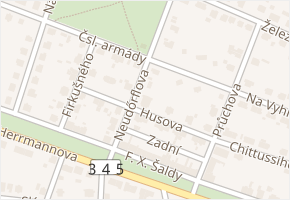 Husova v obci Chotěboř - mapa ulice