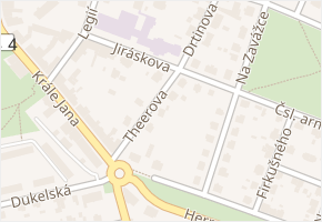 Theerova v obci Chotěboř - mapa ulice