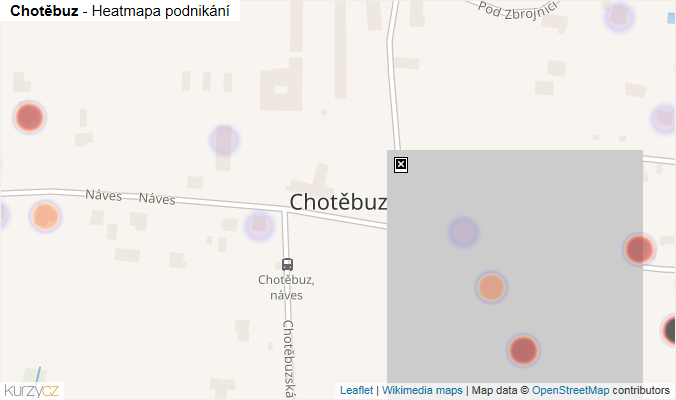 Mapa Chotěbuz - Firmy v části obce.
