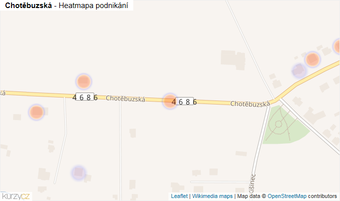 Mapa Chotěbuzská - Firmy v ulici.