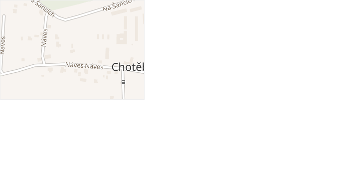 Náves v obci Chotěbuz - mapa ulice